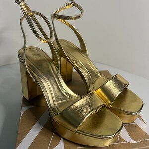 Zara Gold platform sandals